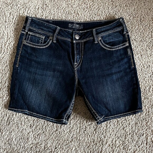 Silver Suki Jean Shorts - Picture 1 of 4